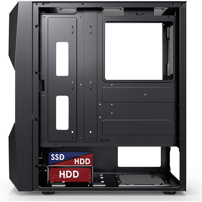Корпус для ПК Empire Gaming Onyx ARGB, середній ATX, mATX, ITX, 4 адресовані RGB-вентилятори (1×200 мм, 3×120 мм), бокова панель із загартованого скла
