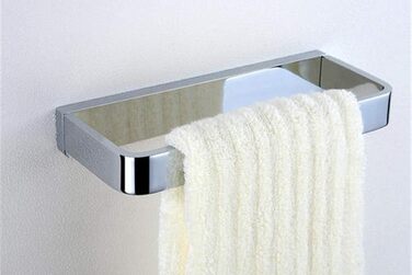 Flybath Кільце для рушників, масивна латунь, квадратна форма, хром, 20 см, для ванної та кухні, настінне кріплення