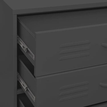 Комод з 4 шухлядами Sideboard, багатоцільова шафа-тумба зі сталі, антрацит, 80x35x101.5 см