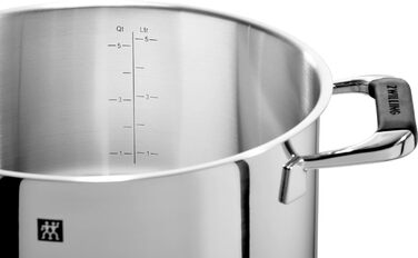 Набір каструль і сковорідка CORNELIA POLETTO BY ZWILLING, 6 предметів, з 4 кришками, для індукції, нержавіюча сталь, скляні кришки