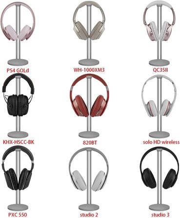 Підставка для навушників Geekria, сумісна з Bose QC25/QC35, Sony WH-1000XM4/WH-1000XM3, ATH, AKG, JBL, тримач для гарнітури, сірий