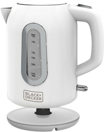 Електричний чайник BLACK+DECKER BXKE2204E 1,7 л, 2200 Вт, з автоматичним вимкненням, 360° база, прихований нагрівач, фільтр, індикатор рівня води