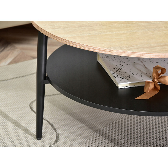 Журнальний стіл Mebel-Partner круглий, 80 x 80 x 45 см, чорний