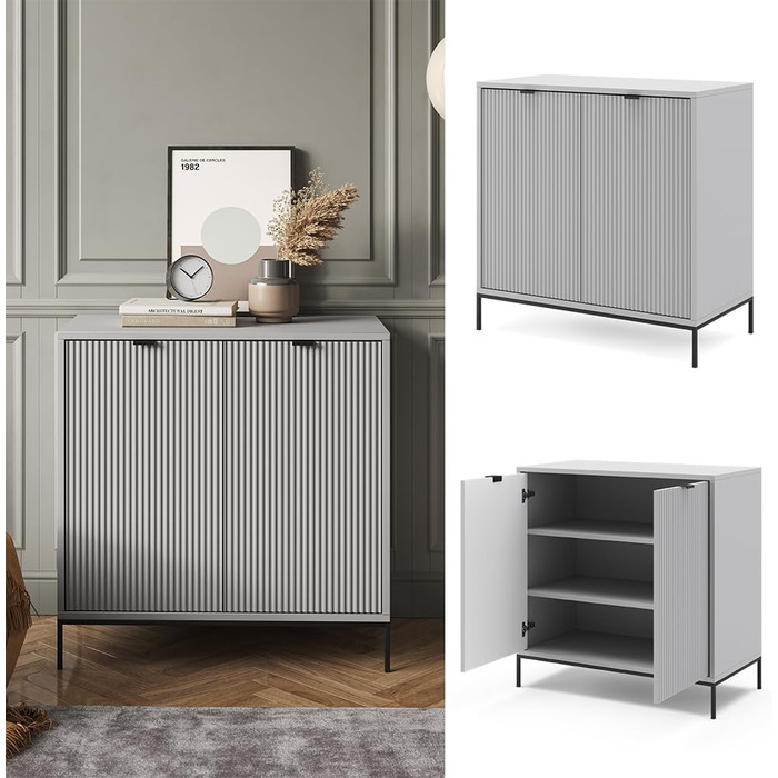 Комод Vicco Eliza сірий 80x81,2 см з 2 дверцятами