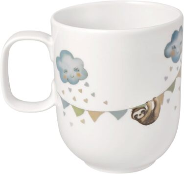Дитячий набір посуду Villeroy & Boch Boho Kids 'Walk like an elephant' (3 шт.) – блакитний, преміум-посуд для дітей, миття в посудомийній машині, безпечний для мікрохвильовки, з зображенням слона та лінивця
