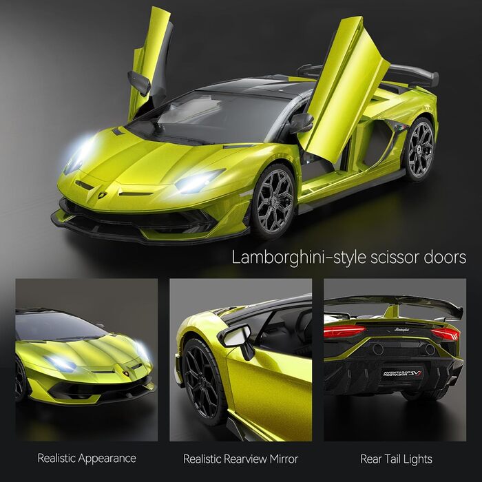 Радіокерований автомобіль Lamborghini 2.4GHz, офіційна ліцензія, зелений колір - іграшка для хлопчиків та дівчаток, подарунок на день народження