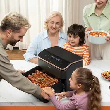 Фритюрниця Cosori Twinfry Chef Edition з двома кошиками, 10 л, Wi-Fi, з силіконовими щипцями