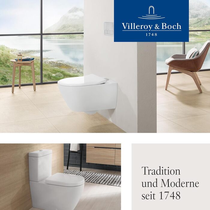 Сидіння для унітазу Villeroy & Boch Subway 2.0 SlimSeat D-подібне, біле глянцеве, з мікроліфтом (Duroplast), 9M68S101