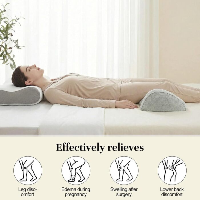 Подушка для спини та сидіння з Memory Foam L-подібної форми з підтримкою попереку для офісного крісла, сіра. Зняття болю в спині та куприку, нековзка основа