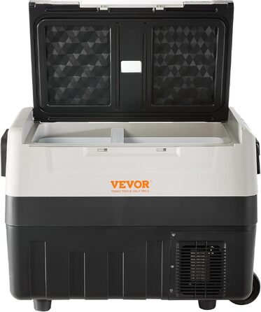 Автомобільний компресорний холодильник VEVOR 53L, переносна електрична морозильна камера 2-в-1 з двома зонами, 12/24В, 60Вт, сірий