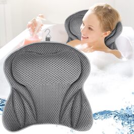 Подушка для ванни 4D Mesh – ортопедична подушка для шиї, голови, спини та плечей з 8 присосками, комфортна підтримка для ванни та домашнього спа