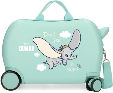 Дитяча валіза Joumma Disney Dumbo Fly, синя, 45x31x20 см, жорсткий ABS-пластик, 24,6 л, 4 колеса, ручна поклажа