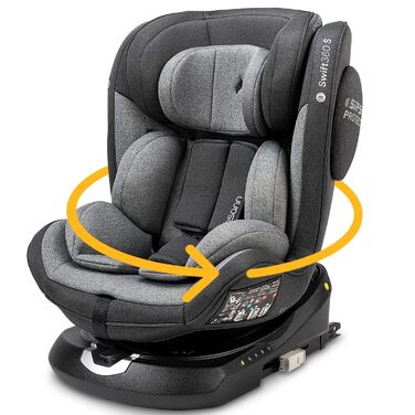 Дитяче автокрісло Osann Swift360 S i-Size 360° Reboarder (76-150 см), сіре