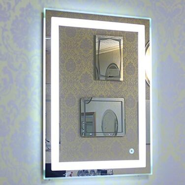 Дзеркало для ванної кімнати Kedia 50x70 см з підсвіткою LED, біле світло 6500K, сенсорне керування