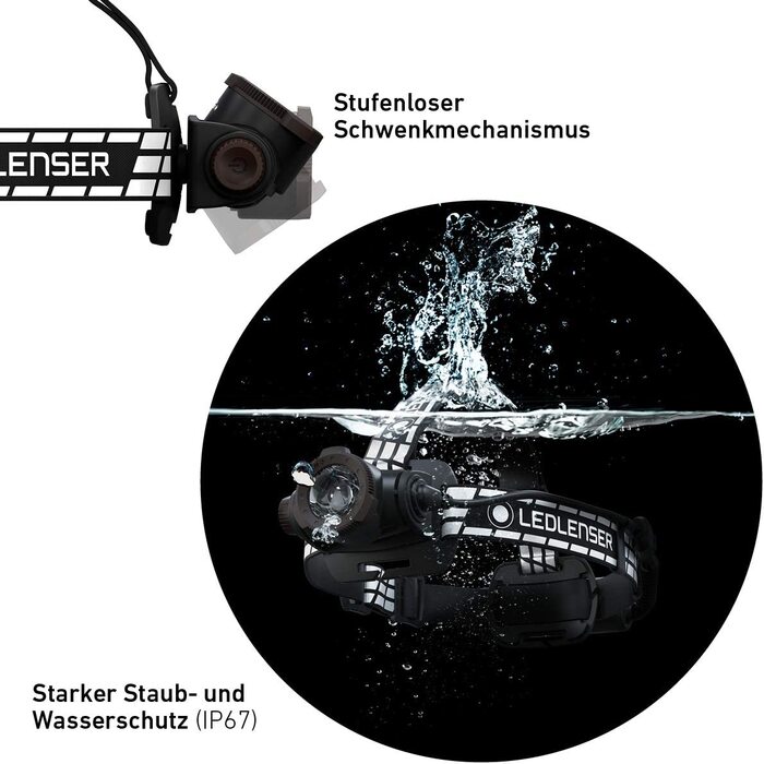 Налобний ліхтар Ledlenser H7R Signature, 1200 лм, LED, акумуляторний, водонепроникний IP67, фокусування, Bluetooth, USB-зарядка, для шолома, MTB, для туризму
