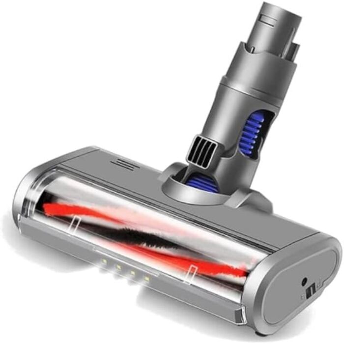 LED турбощітка Trade-Shop для пилососів Dyson V6/DC45/DC58/DC59/DC61/DC62/DC74, електрична насадка-щітка з м'яким роликом
