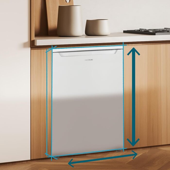 Міні-холодильник Cecotec Bolero CoolMarket TT 107: 107 л, клас E, регулювання температури, ящик для овочів, морозильна камера, тиха робота, чорний/білий