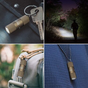 Міні-ліхтарик OLIGHT I1R II 150 люмен, брелок, водонепроникний IPX8, USB-зарядка, для ключів, кемпінгу, туризму (Desert Tan)
