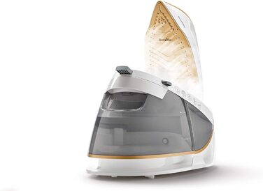 Парова праска Breville VIN410X PRESSXPRESS 2400 Вт з бойлером, багатонапрямною керамічною підошвою, паровим ударом 230 г, вертикальним паром 100 г/хв, тиск 5 бар, біла
