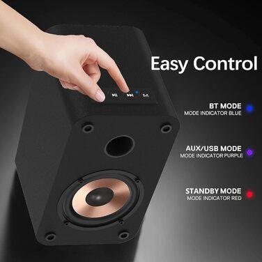 LONPOO LP-42S: Компактна Bluetooth колонка з USB, AUX, 3-дюймовим динаміком та дерев'яним корпусом