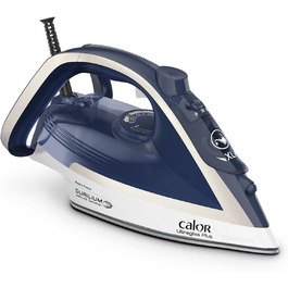 Праска Calor Ultragliss Plus 2800 Вт, парова, 50 г/хв, паровий удар 260 г/хв, антипригарна підошва, вертикальне відпарювання, автоматичний пар, синьо-срібляста, преміум