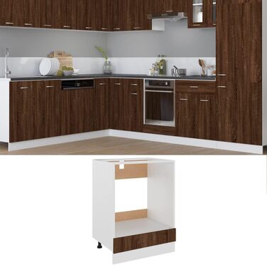 Шафа під духову піч vidaXL для кухні, бетонно-сіра, 60x46x81,5 см, ДСП
