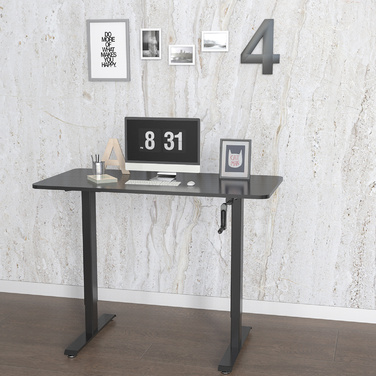 Робочий стіл STAND CR 120 x 60 з ручним регулюванням висоти, чорний колір, hjh OFFICE