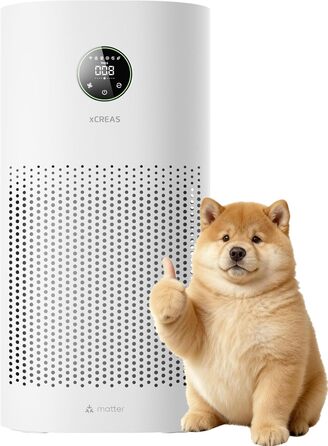 Повітряний фільтр з підтримкою Matter, сумісний з Apple Home, Alexa, Google Home, Home Assistant, HEPA фільтр H13, миючий попередній фільтр, функція ароматерапії, еко-режим для 62м² та 83м²