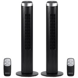Вентилятор Tower Aigostar Harbor з пультом, 4 режими, 12 год таймер, 65° осциляція, 45W, чорний (2 шт)