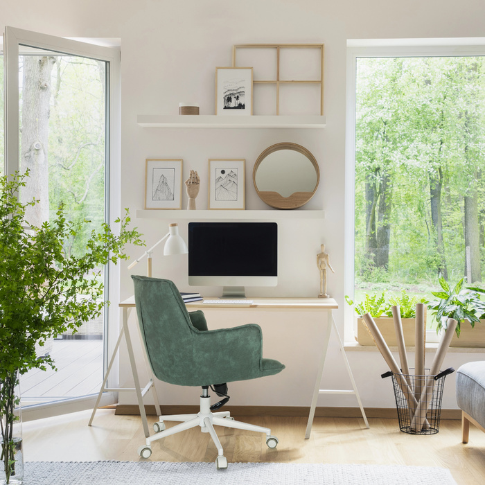 Крісло для домашнього офісу / поворотне крісло SOLAO LIFE W Тканина М'ята HJH LIVING