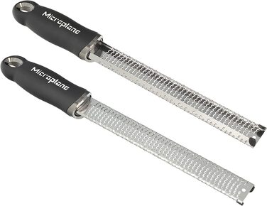 Терка Microplane для цедри, сиру, імбиру та шоколаду, з тонким лезом з нержавіючої сталі, чорна, виробництво США, 325×35×30 мм