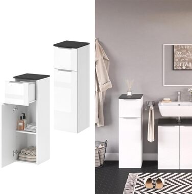 Пенал Vicco Otis білий глянець/антрацит 30x95 см
