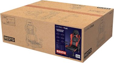Ігрове крісло Trust Gaming GXT 708R Resto, обертається на 360°, офісне крісло з знімними подушками, регульована висота, фіксація, червоне
