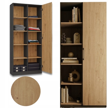 Стелаж TopEshop 80 x 182 x 30 см, антрацит, дуб артизан