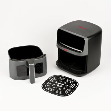 Аерофритюрниця Girmi FG27 Ecofrit Lite, 4.2 л, 1400 Вт, цифровий дисплей, 8 програм, таймер, без BPA та PFOA, сіра