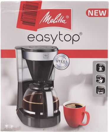 Кавоварка фільтраційна Melitta Easy Top з глечиком, 10 чашок, чорна, функція захисту від капання