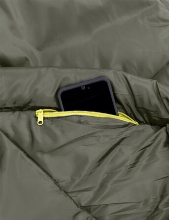 Трисезонний спальний мішок VAUDE Sioux 800 II синій, синтетичний кокон для кемпінгу (2°C – 8°C), 220x80 см, блискавка справа