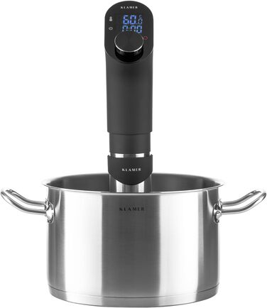 KLAMER Sous Vide Stick 1200W: Погружний циркулятор для су-від з 3D циркуляцією, LED дисплеєм та таймером