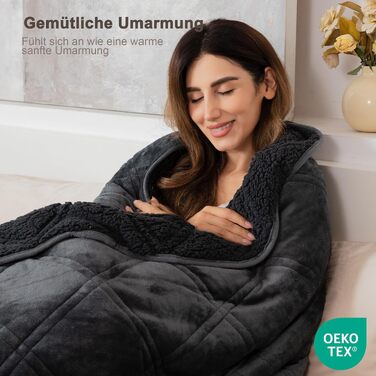Обважнююча ковдра Winthome для глибокого сну та антистресу, 135x200 см, 9 кг, сіра