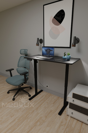 Комплект Mealux PowerDesk Lite Black + Leo Air Grey Blue (арт. EVO-201 Lite B/B +Y 546 KBGL)