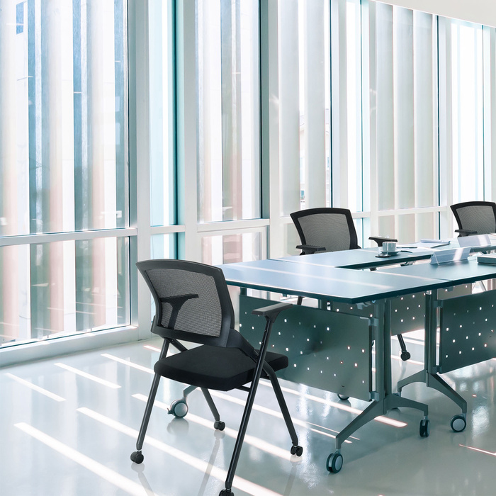 Складаний стілець для відвідувачів PRIORITY II (сітка/тканина), чорний, hjh OFFICE
