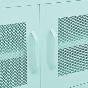 vidaXL тумба під телевізор з 2 ґратчастими дверцятами, м'ятна, 105x35x50 см, сталева, меблі для вітальні