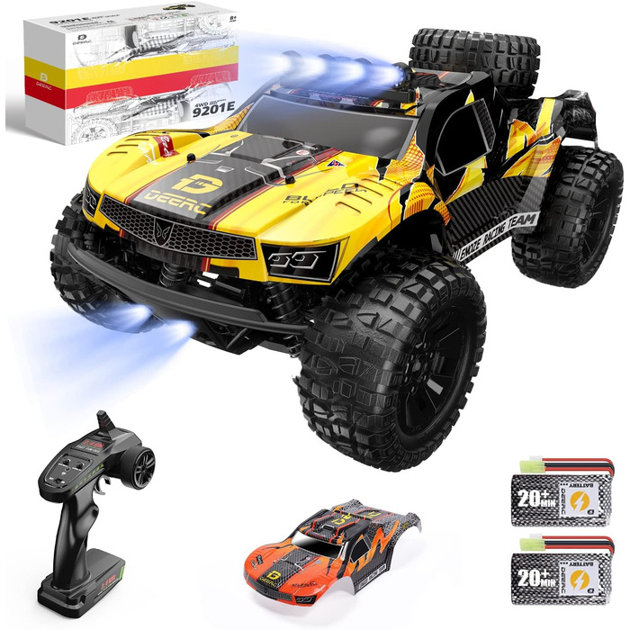 Радіокерований позашляховик DEERC 1:10 4WD 60+ км/год, безщітковий, для дорослих, час гри 40+ хв, подарунок для хлопчика (210E)