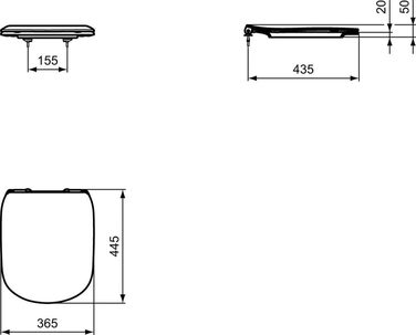 Унітазне сидіння Ideal Standard T352801 Slim з м'яким закриттям, біле