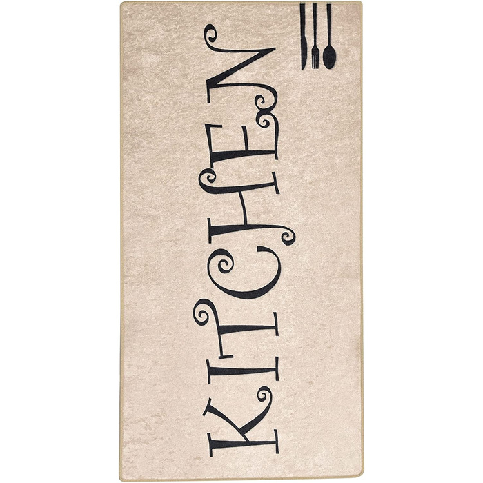 Килимок для кухні miqna, чорний, нековзний, праний, 80x150 см, дизайн Spoon