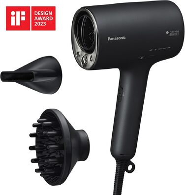 Фен для волосся Panasonic EH-NA0J-N825 nanoe™ MOISTURE+ & Mineral, 1600 Вт, з дифузором та концентратором, чорний