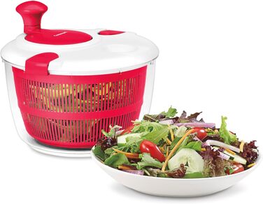 Салатниця-сушарка Cuisinart CTG-00-SAS велика, 5 л, червона - для миття, віджимання та сушіння салату, фруктів та овочів