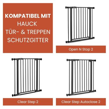 Захисний бар'єр Hauck Clear Step 2 Schwarz 75-80 см для дітей та собак, без свердління, з розширенням 9 см