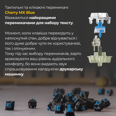 Механічна клавіатура Ducky One 3 Cherry MX Blue RGB Black UA
