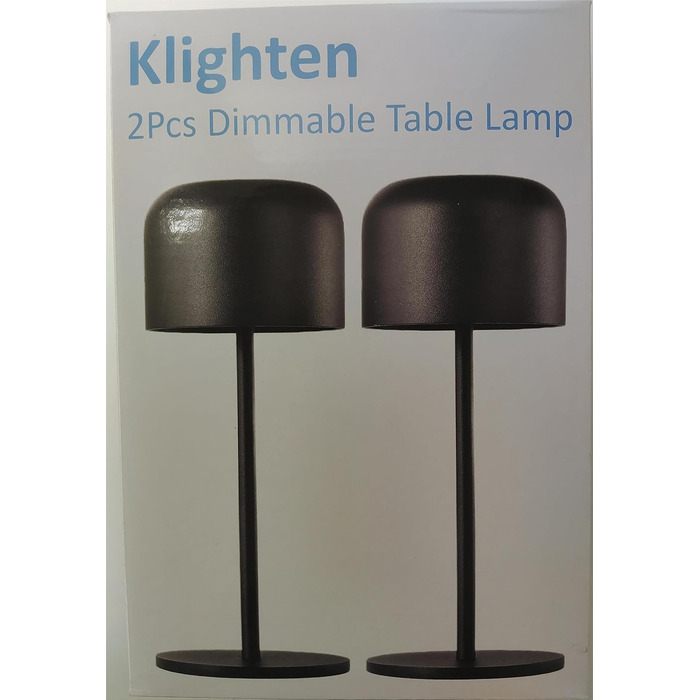 Klighten Набір з 2-х бездротових LED настільних ламп з акумулятором, димуванням, IP54, 21 см, USB-C, для дому та вулиці, антрацит, 3000K-6000K, тепле/нейтральне/холодне світло